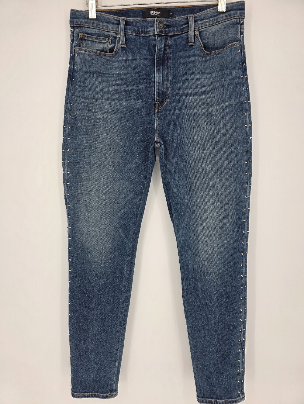Hudson Barbara Super Skinny‎ Studded Jeans Womens 30 Blue Stretch